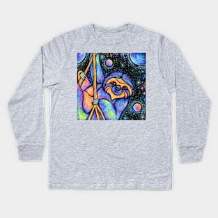 Space Sloth Kids Long Sleeve T-Shirt